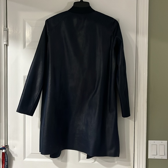 EUC Coster Copenhagen navy faux leather coat with snaps. Size 38 (M). - Picture 6 of 6